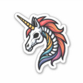 Funny Skeleton Unicorn Lovers Spooky Halloween Cos シール (正面)