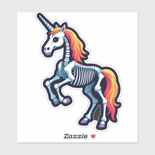 Funny Skeleton Unicorn Lovers Spooky Halloween Cos シール (シート)