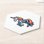 Funny Skeleton Unicorn Lovers Spooky Halloween Cos ペーパーコースター (アングル)