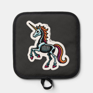 Funny Skeleton Unicorn Lovers Spooky Halloween Cos 鍋敷き