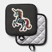 Funny Skeleton Unicorn Lovers Spooky Halloween Cos 鍋敷き (正面/裏面)