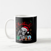 Funny Skeleton Waiting For Christmas Kids Men Wome コーヒーマグカップ (左)