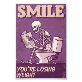 Funny Skeleton Weight Loss Poster フォトプリント