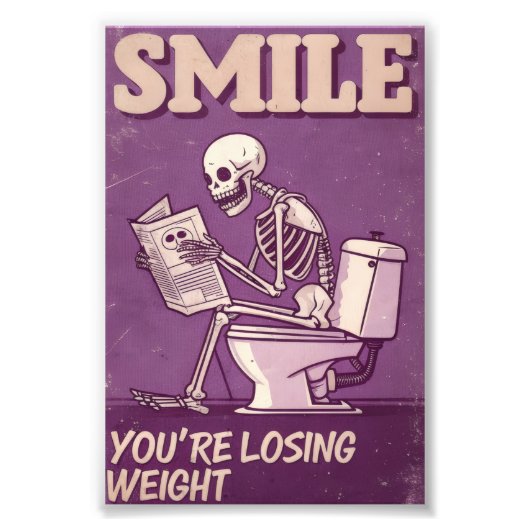 Funny Skeleton Weight Loss Poster フォトプリント (正面)