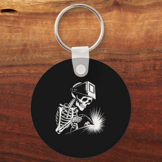 Funny Skeleton Welding Lovers Spooky Halloween Wel キーホルダー (正面)