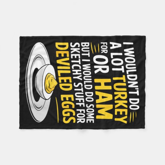 Funny Sketchy Stuff For Deviled Eggs Saying Food H フリースブランケット (正面(横))