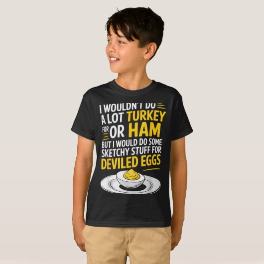 Funny Sketchy Stuff For Deviled Eggs Saying Food H Tシャツ (正面フル)