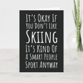 Funny Ski Cards Skiing Humor Humorous Skier カード (正面)