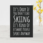 Funny Ski Cards Skiing Humor Humorous Skier カード (黄色い花)