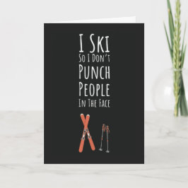 Funny Ski Cards Skiing Humor Skier Winter Sports カード