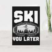 Funny Ski Lover You Later Skiing Winter Skier カード (正面)