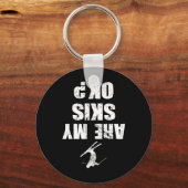 Funny Ski Tee Distressed Skiing Winter Sports Ski  キーホルダー (正面)