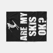 Funny Ski Tee Distressed Skiing Winter Sports Ski フリースブランケット (正面(横))