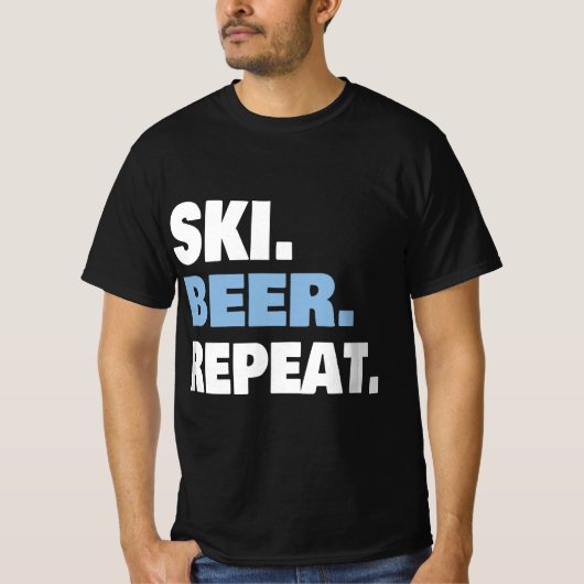 FUNNY SKI TRIP SKIING & BEER LOVER GIFT FOR MEN &  Tシャツ (正面)
