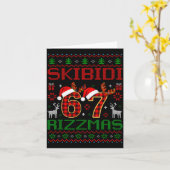 Funny Skibidi Rizzmas Meme Ugly Christmas Vibes Xm カード (黄色い花)