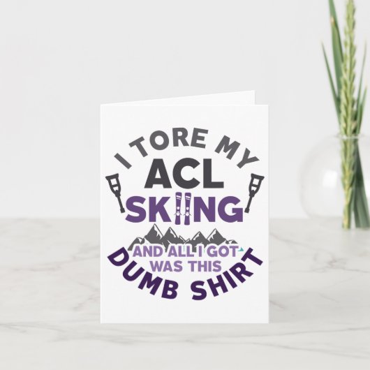 Funny Skiing Knee Injury Torn Acl Get Well  カード (正面)