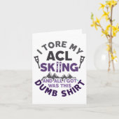 Funny Skiing Knee Injury Torn Acl Get Well  カード (黄色い花)