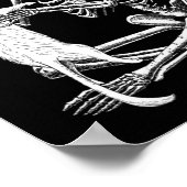 Funny Skull Cat Christmas  ポスター (角)