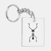 Funny skull doing handstand キーホルダー (正面左)