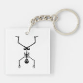 Funny skull doing handstand キーホルダー (裏面)