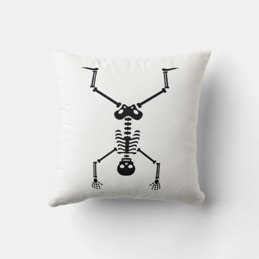 Funny skull doing handstand クッション (裏面)