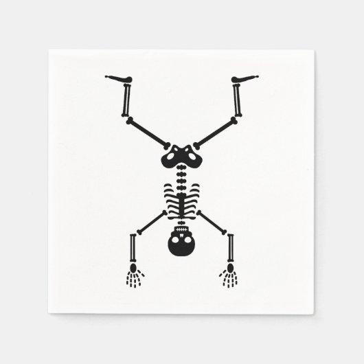Funny skull doing handstand スタンダードカクテルナプキン (正面)