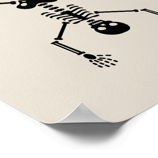 Funny skull doing handstand ポスター (角)