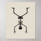 Funny skull doing handstand ポスター (正面)