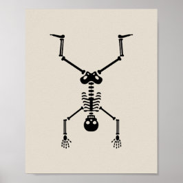 Funny skull doing handstand ポスター