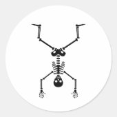 Funny skull doing handstand ラウンドシール (正面)
