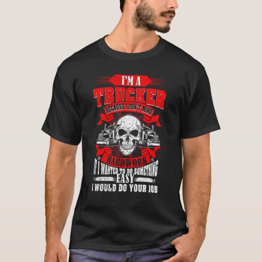 Funny Skull Truck Drivers Trucking Tシャツ (正面)