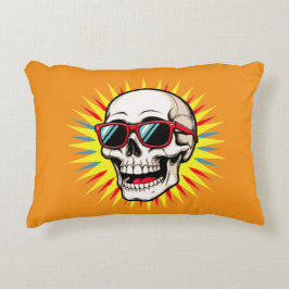 **Funny Skull With Sunglasses – Cartoon Laughing S アクセントクッション
