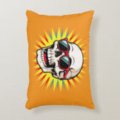 **Funny Skull With Sunglasses – Cartoon Laughing S アクセントクッション (正面(垂直))