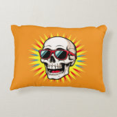 **Funny Skull With Sunglasses – Cartoon Laughing S アクセントクッション (裏面)