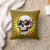 **Funny Skull With Sunglasses – Cartoon Laughing S クッション (ブランケット)