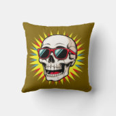 **Funny Skull With Sunglasses – Cartoon Laughing S クッション (裏面)