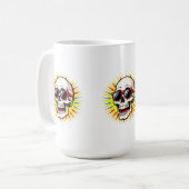 **Funny Skull With Sunglasses – Cartoon Laughing S コーヒーマグカップ (正面左)