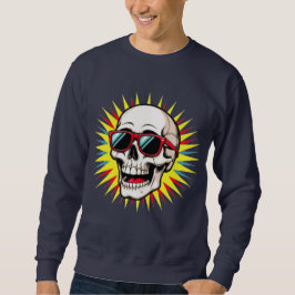 **Funny Skull With Sunglasses – Cartoon Laughing S スウェットシャツ