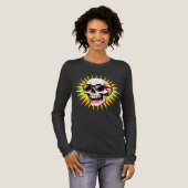 **Funny Skull With Sunglasses – Cartoon Laughing S トライブレンドＴシャツ (正面全体)