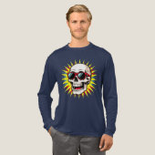 **Funny Skull With Sunglasses – Cartoon Laughing S トライブレンドTシャツ (正面全体)