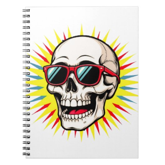 **Funny Skull With Sunglasses – Cartoon Laughing S ノートブック (正面)