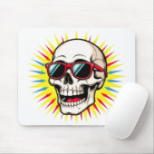 **Funny Skull With Sunglasses – Cartoon Laughing S マウスパッド (マウス)