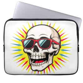 **Funny Skull With Sunglasses – Cartoon Laughing S ラップトップスリーブ