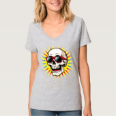 **Funny Skull With Sunglasses – Cartoon Laughing S Tシャツ (正面)