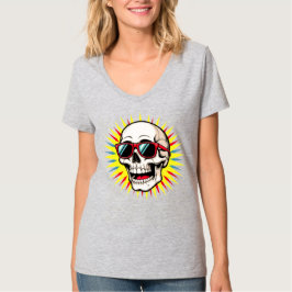 **Funny Skull With Sunglasses – Cartoon Laughing S Tシャツ