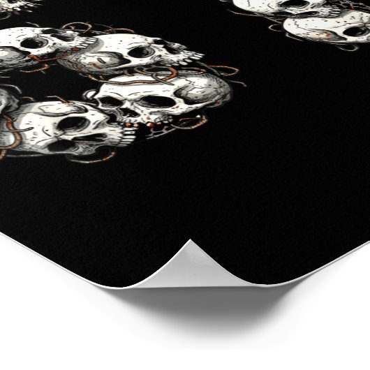 Funny Skulls 6 7 Meme Six Seven Love Halloween  ポスター (角)