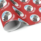 Funny Skunk On Sled Wahoo! It's Christmas! Cartoon ラッピングペーパー (ロールコーナー)