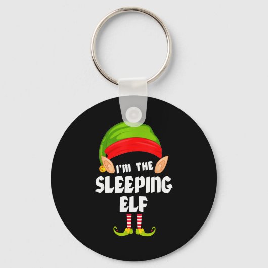 Funny Sleeng Elf Matching Family Group Pj Christma キーホルダー (正面)