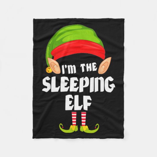 Funny Sleeng Elf Matching Family Group Pj Christma フリースブランケット (正面)