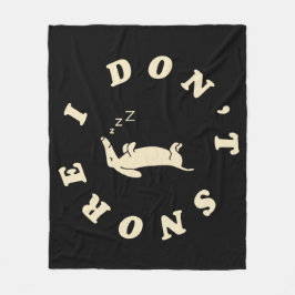 Funny Sleeping Dog フリースブランケット